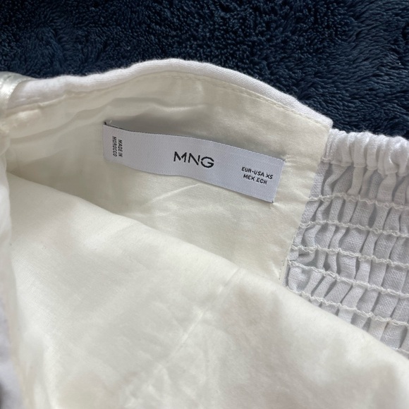 Mango White Ruched Tube Top - Picture 2 of 2